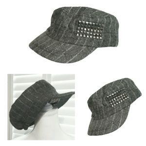 Unisex Classic Newsboy Paris Style Fashion Statement Grey Silver striped Cap